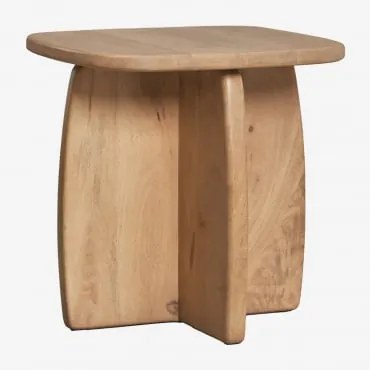Stolik Nocny Z Drewna Mango Agathe 45x45 Cm Naturalna - Sklum