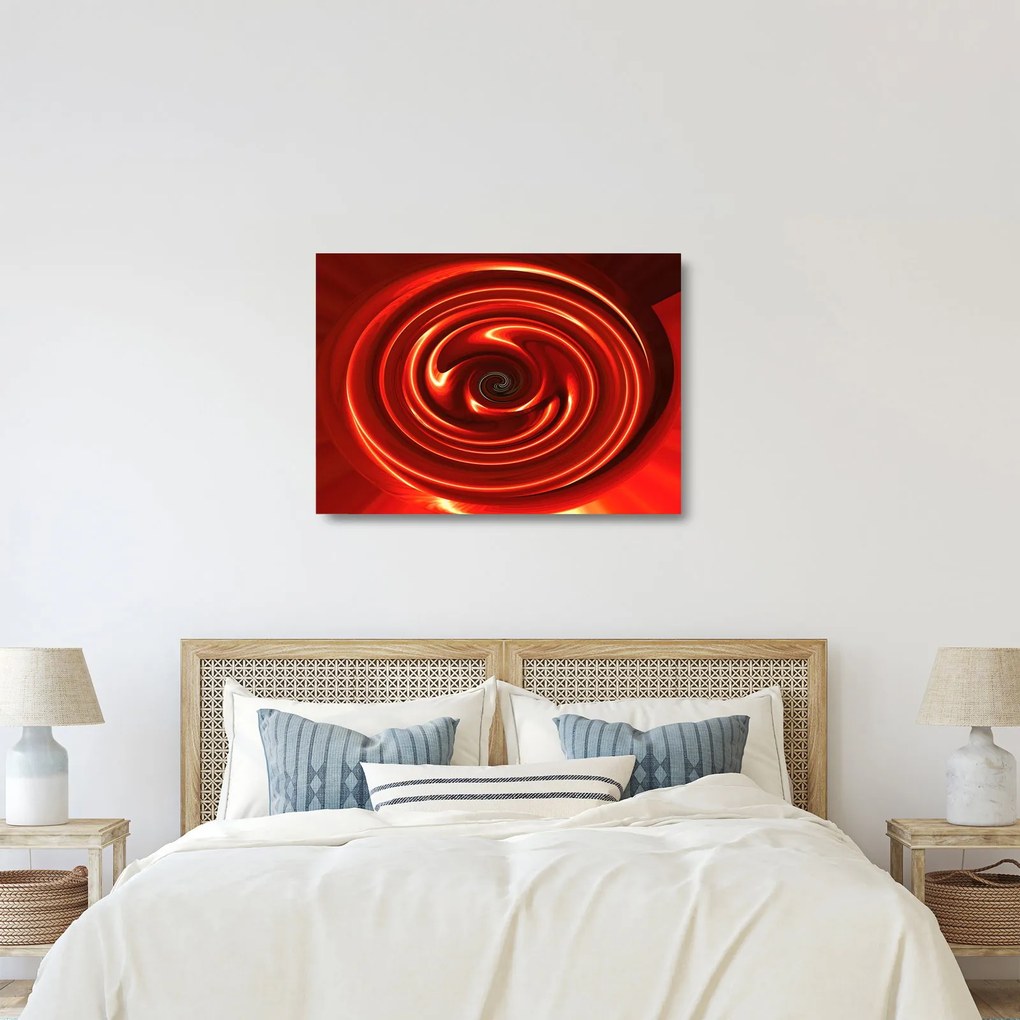 Abstrakcyjny obraz - czerwona spirala (70x50 cm)