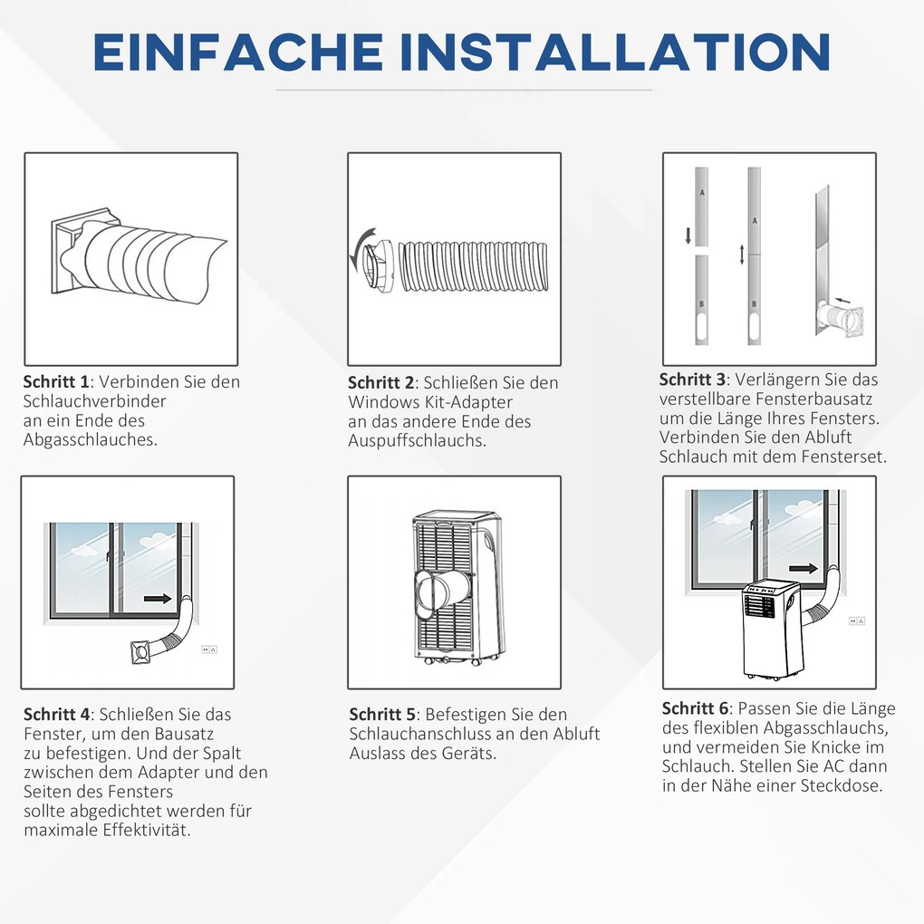 HOMCOM Klimatyzator Mobilny 3w1 - Chłodzenie, Osuszanie, Timer 24h, Pilot, 2,6kW - Komfort w Domu