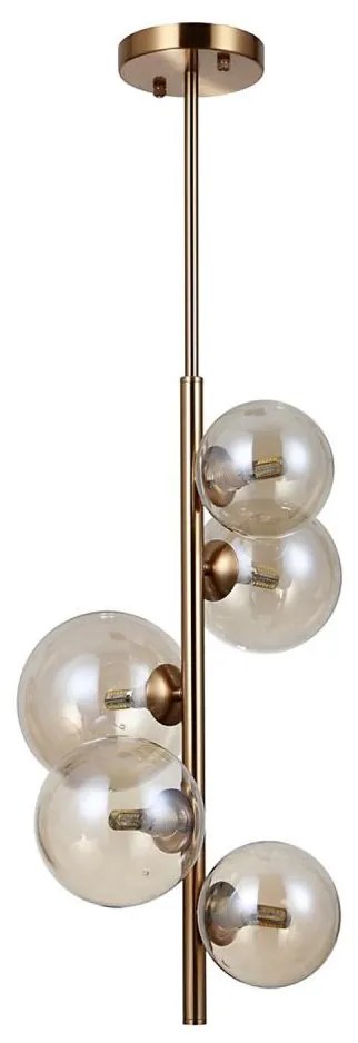 ITALUX PND-406007-V5-HBR - Lampa sufitowa CANELLO 5xG9/5W/230V mosiądz