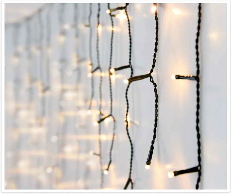 Świąteczny łańcuch świetlny Icicle ciepła biała, 180 LED, 6 m