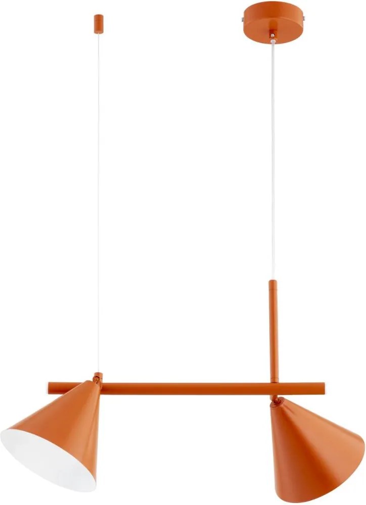 Lampa wisząca ZELTA na lince 2xE27/15W/230V pomarańczowa