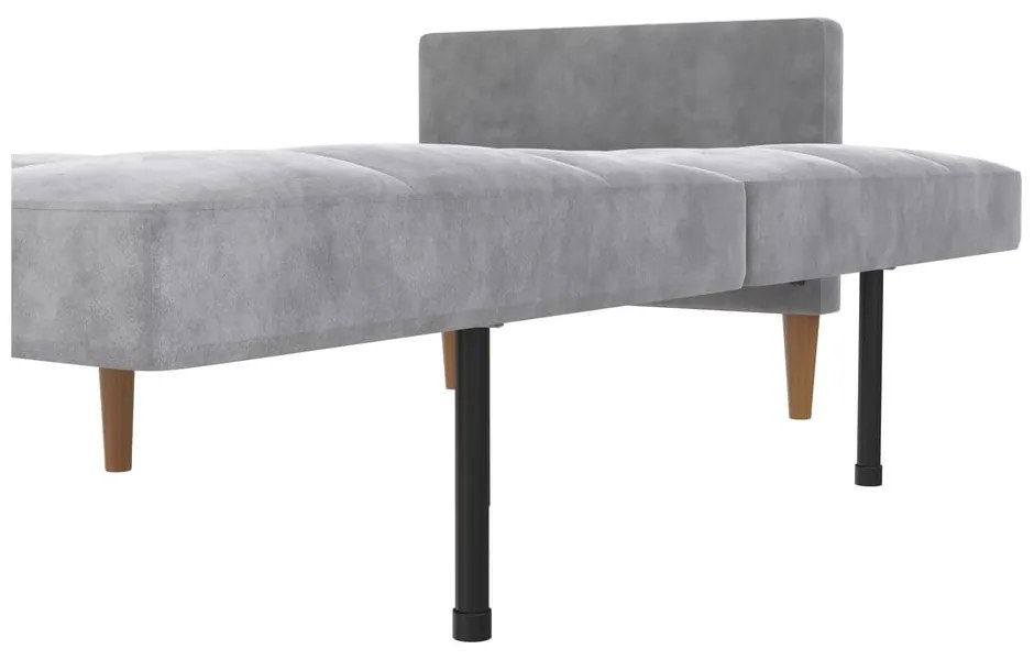 Jasnoszara aksamitna rozkładana sofa 207 cm Lilly – Støraa