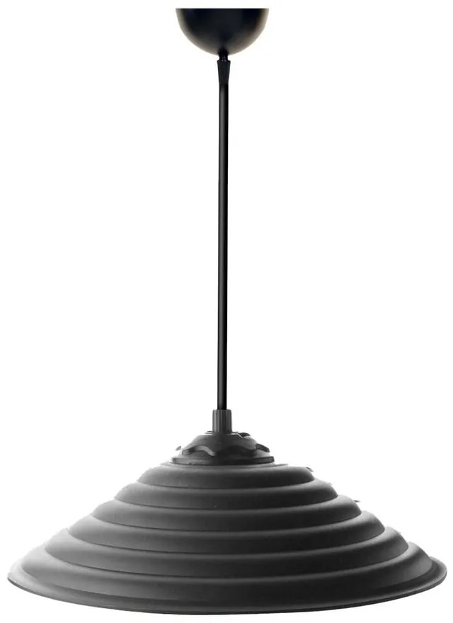 Czarna lampa wisząca z metalowym kloszem ø 25 cm – Opviq lights