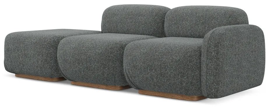 Szary szezlong modułowy (prawostronny) Ailani – Makamii