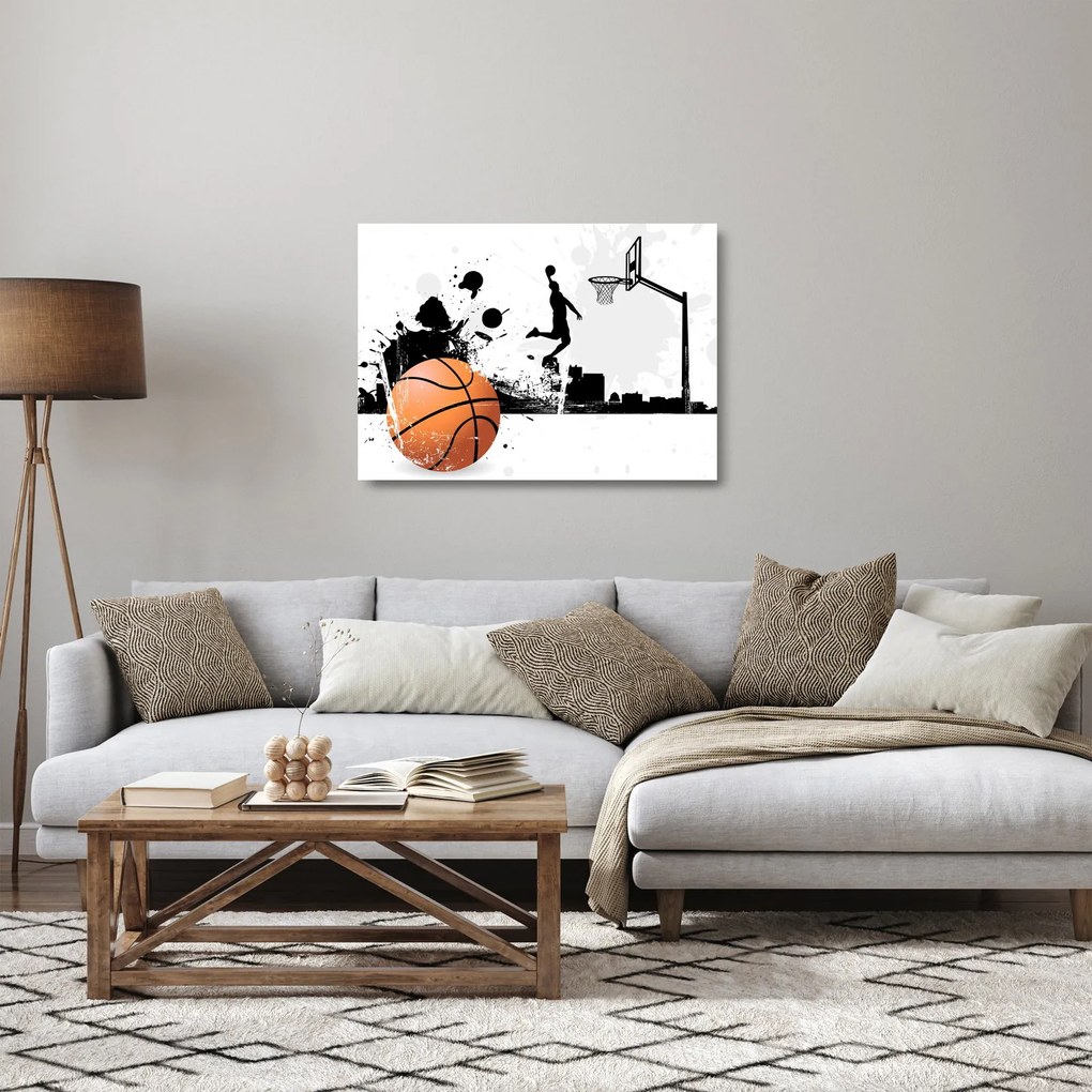 Obraz na szkle - Koszykarz (70x50 cm)