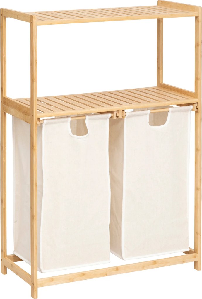 Regał bambusowy z koszem na pranie TIDY BOX, 72 x 33 x 109 cm