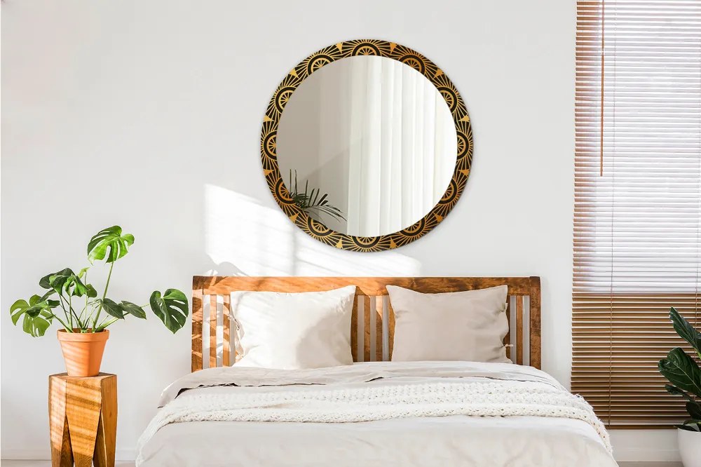 Lustro dekoracyjne okrągłe Złota mandala