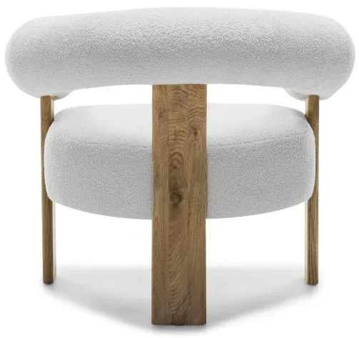 Biały designerski fotel KOKEI, dąb