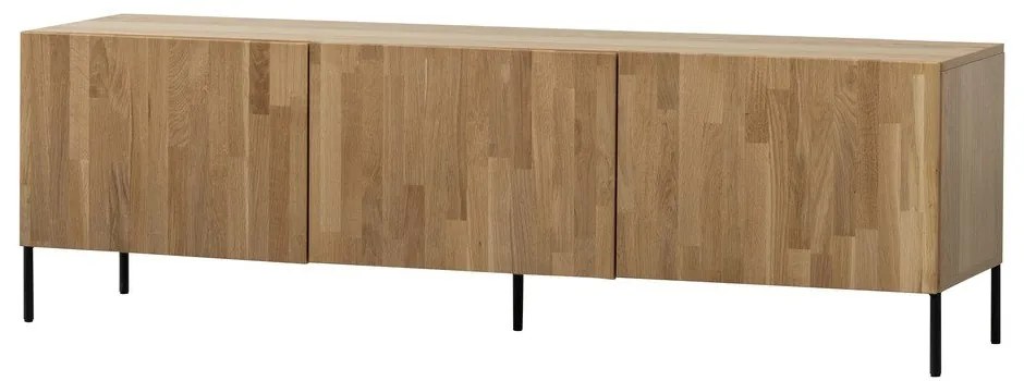 Szafka pod TV z litego drewna dębowego w naturalnym kolorze 180x56x46 cm Bono – WOOOD