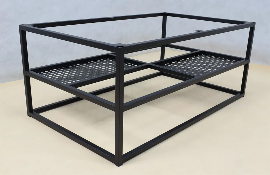 Industrialny stolik kawowy dąb artisan + czarny - Hila 4X