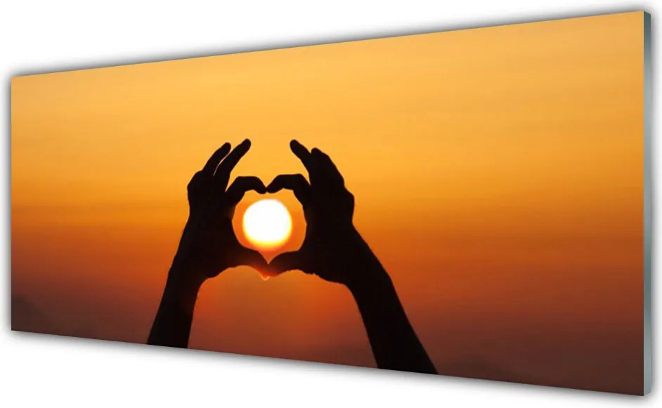 Panel Szklany Symbol Miłości w Blasku Słońca