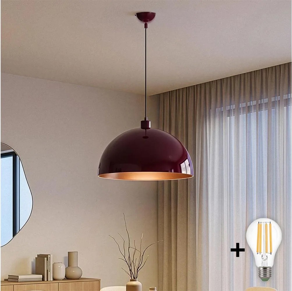 BRILAGI - Żyrandol LED na przewodzie METALO 1xE27/40W/230V śr. 40 cm burgundowy/miedziany