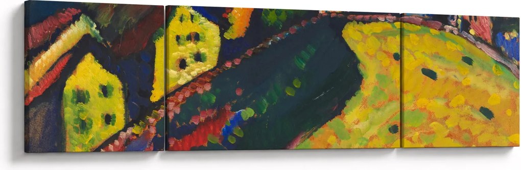 Obraz - Vasily Kandinsky, Houses at Murnau, reprodukcje (170x50 cm)
