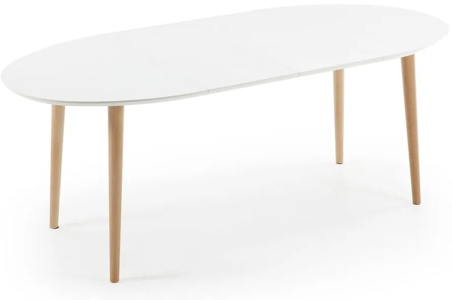 Biały rozkładany stół z białym blatem 90x120 cm Oqui – Kave Home