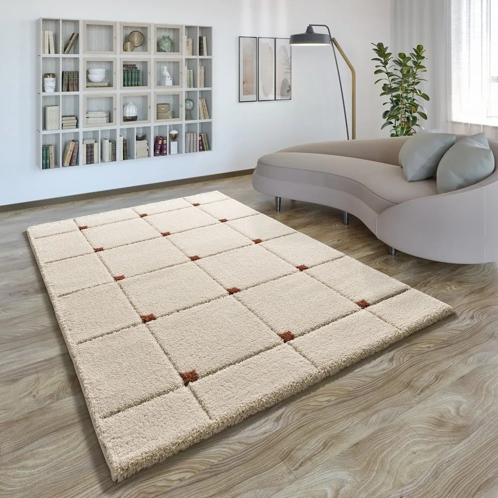 Ceglasto-kremowy dywan 60x120 cm Brenda – Universal
