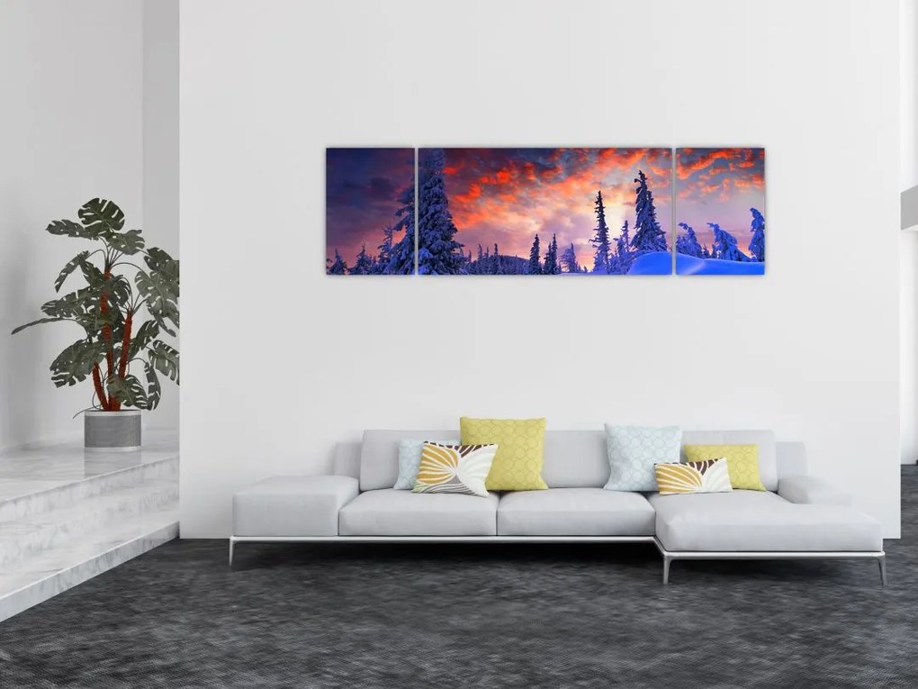 Obraz - Zimowy zmierzch (170x50 cm)