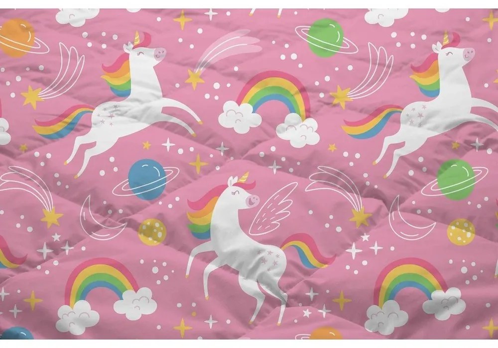 Różowa pościel dziecięca jednoosobowa z mikrowłókna 140x200 cm – Good Morning