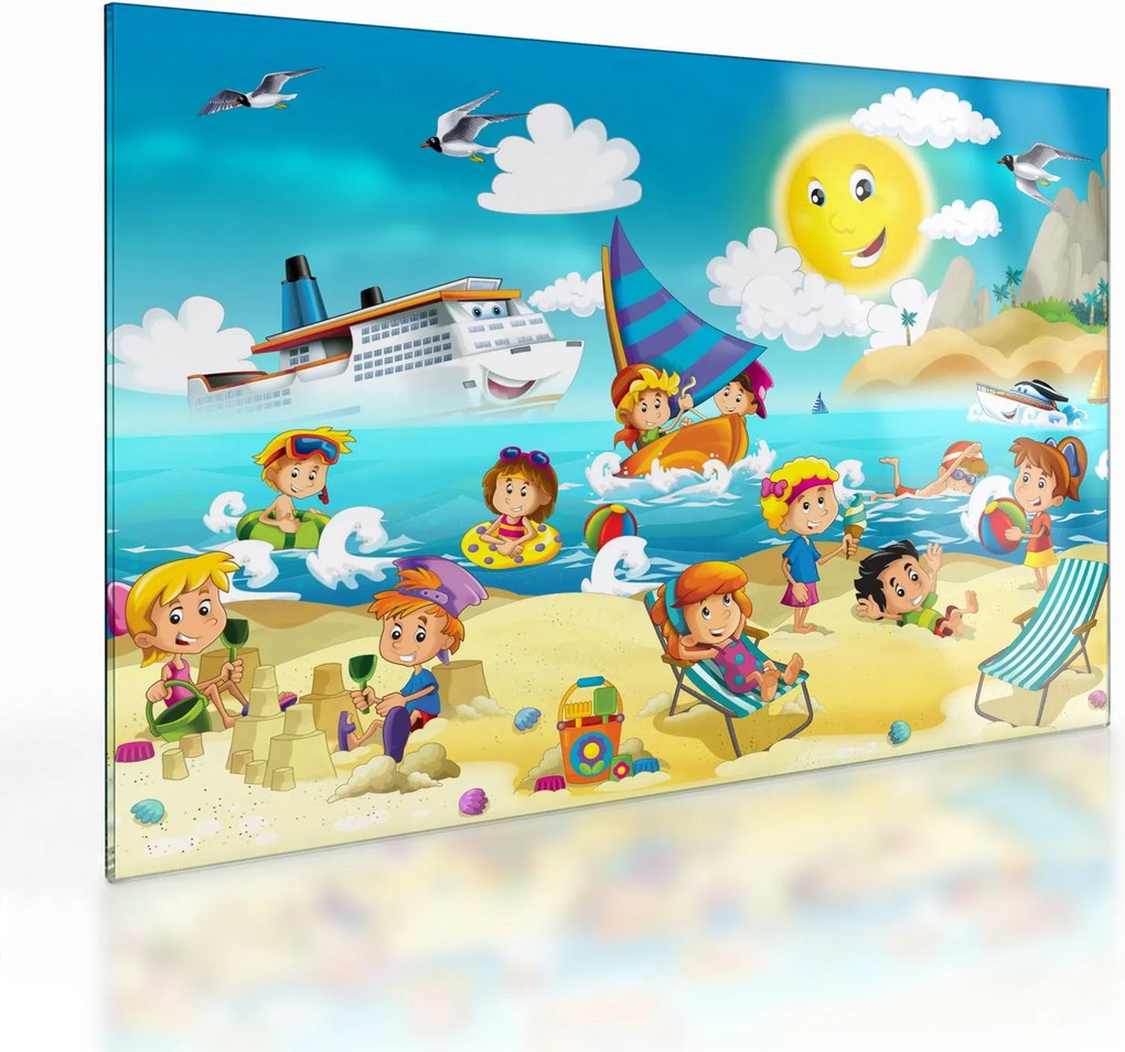 Obraz na szkle - Dzień na plaży (70x50 cm)