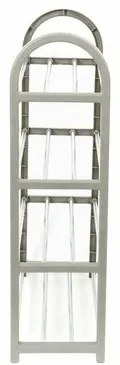 Compactor Czteropiętrowy stojak na buty na 12 parbutów Poly, 49,5 x 18,4 x 65 cm