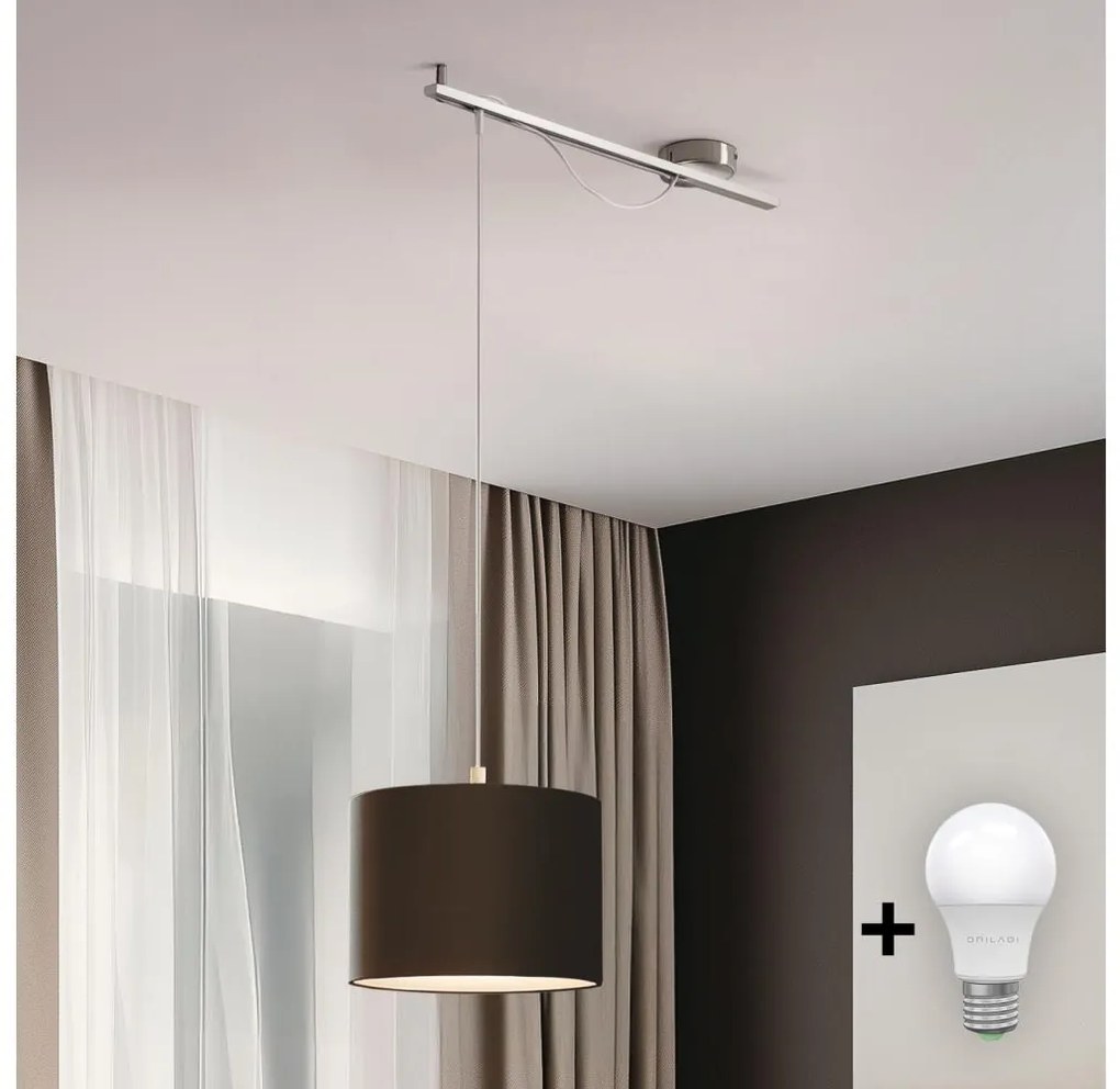 Eglo - LED Lampa wisząca CALCENA 1xE27/60W/230V chrom/brąz