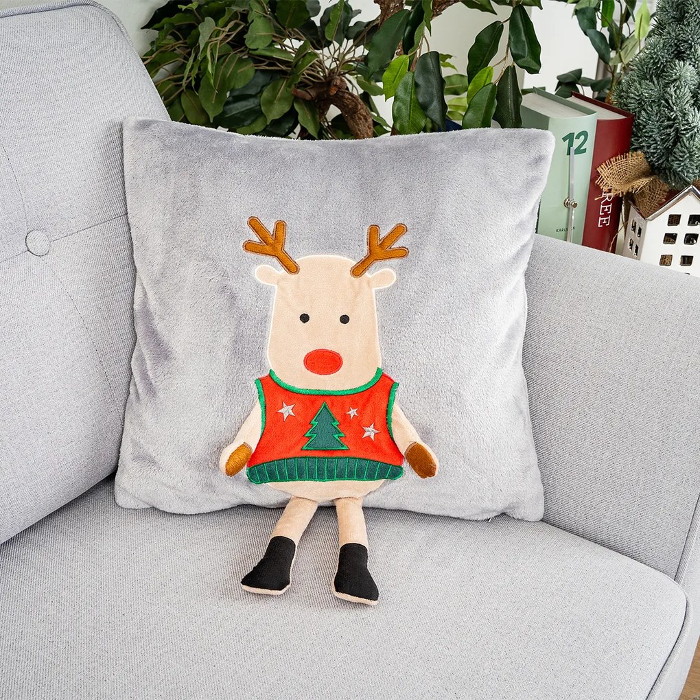 4Home Świąteczna poszewka na poduszkę Xmas Reindeer, 40 x 40 cm