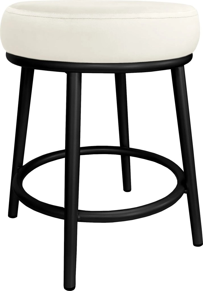 Taboret Ben tkanina Welur stelaż metalowy STOŁEK LOFT : Kolor Stelaża - Czarny , Kolor tkaniny - VELVET - MG50, Typ tkaniny - Velvet