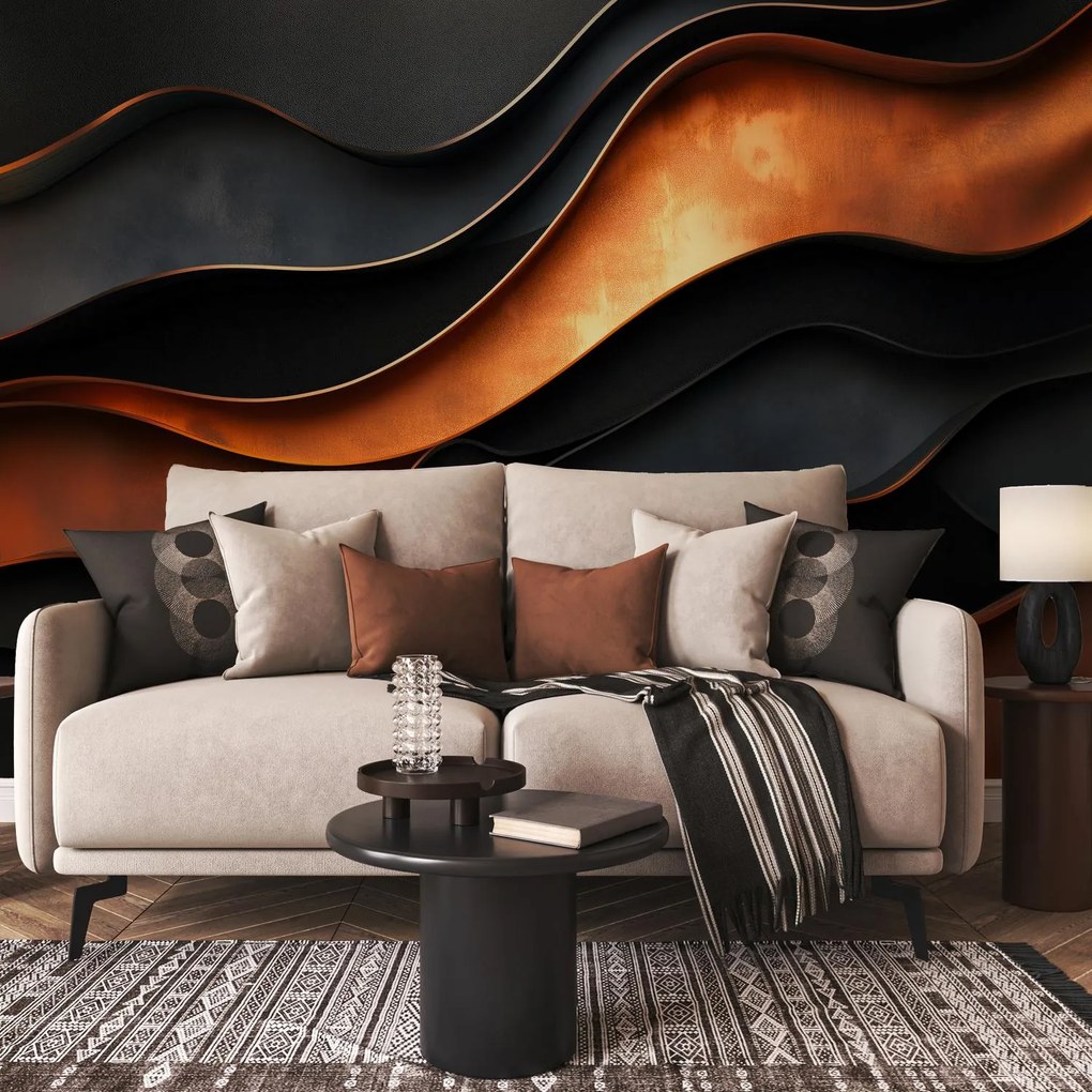 Fototapeta - Metaliczna abstrakcja (196x136 cm)