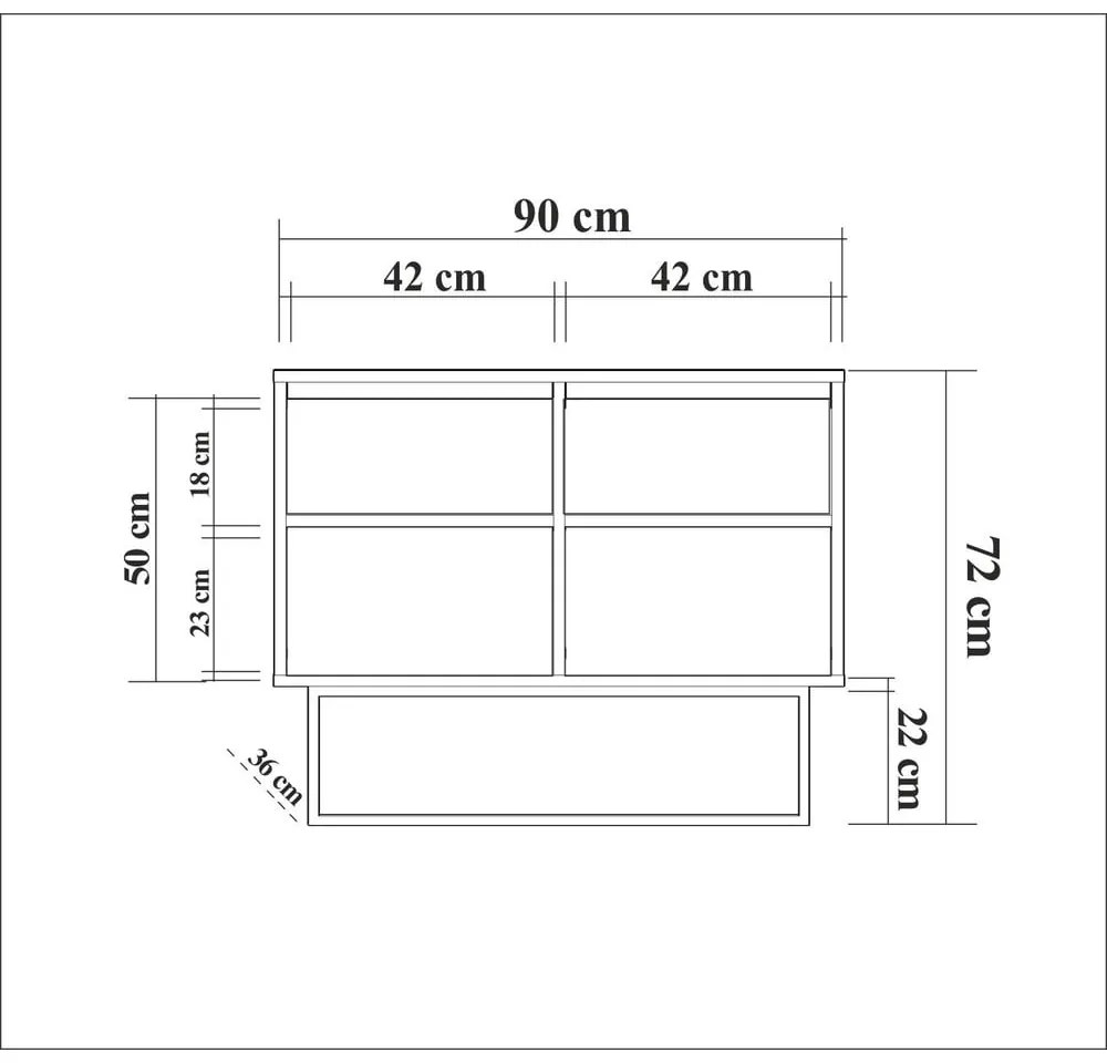 Szafka w dekorze orzecha 90x72 cm Rodez – Kalune Design
