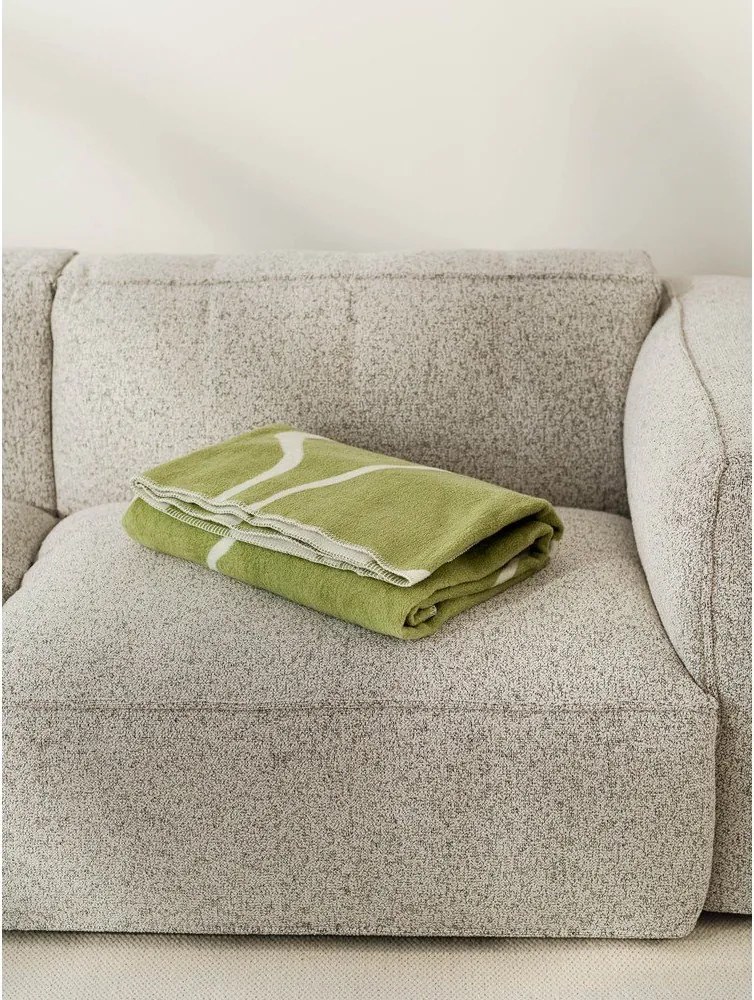 Zielono-kremowy koc 150x200 cm Felu – noo.ma