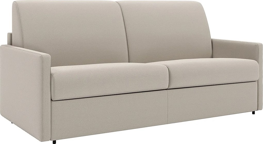 Kanapa 4-osobowa rozkładana typu express z tkaniny - Beżowy - Pow. spania 160 cm - Materac 18 cm CALIFE