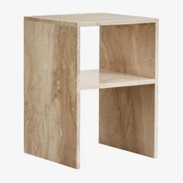 Zestaw 2 Kwadratowych Stolików Nocnych 35x35 Cm Z Marmuru Gabrielle Marmur Beżowy Dyna - Sklum