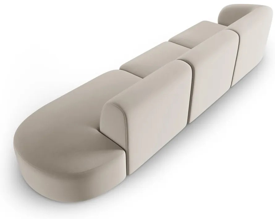 Beżowa aksamitna sofa lewostronna 311 cm Paolo – Milo Casa