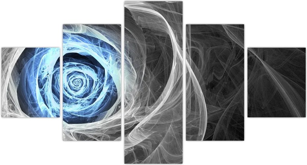 Obraz - Abstrakcyjny niebieski róż (125x70 cm)