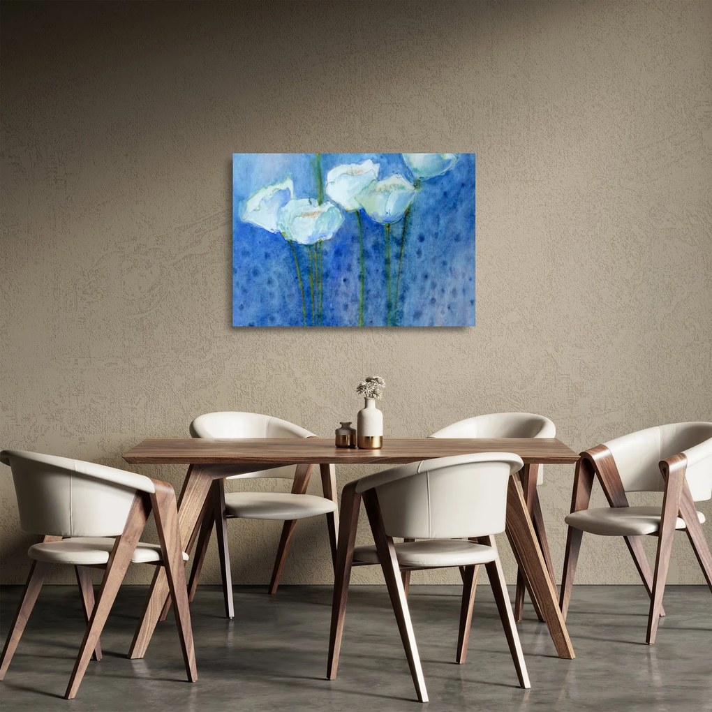 Obraz na szkle - Białe tulipany (70x50 cm)