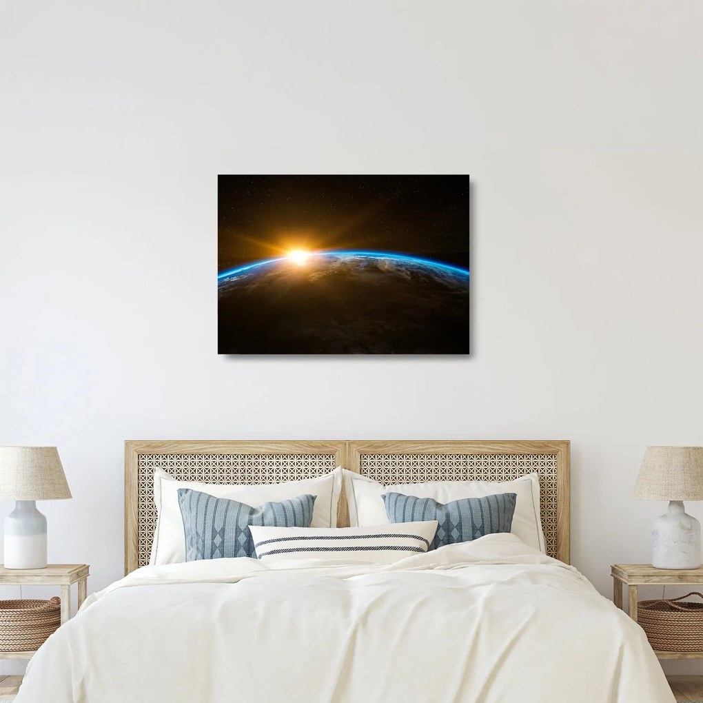 Obraz na szkle planety Ziemi z kosmosu (70x50 cm)