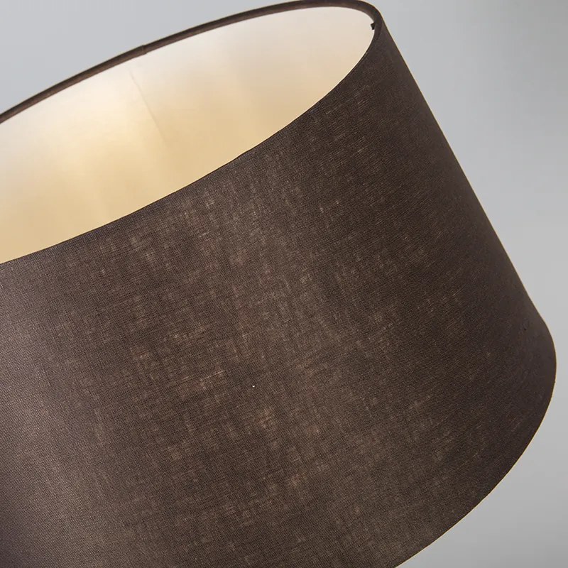 Lampa stołowa złoto/mosiądz z brązowym abażurem 35 cm regulowana - Parte Nowoczesny Oswietlenie wewnetrzne