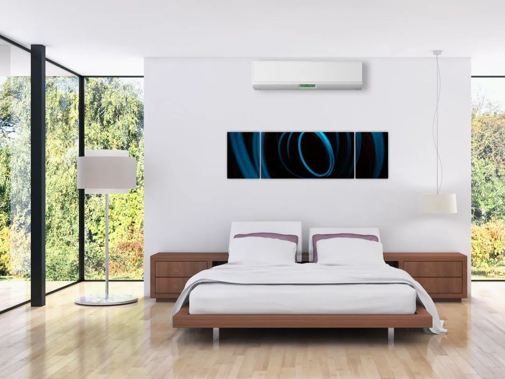 Obraz niebieskiej linii (170x50 cm)