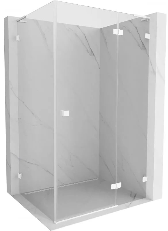 Mexen Lunar L kabina prysznicowa uchylna prawa 85 x 80 cm, transparent, biała - 834L-085-080-20-00-P