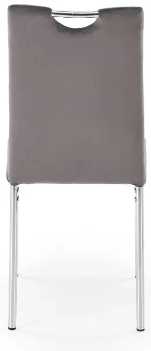 Krzesło tapicerowane K578 VELVET szare HALMAR