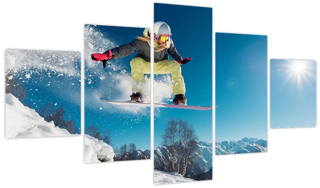 Obraz - Snowboardzista (125x70 cm)