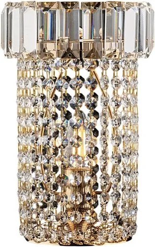 Lampa stołowa Vladimir z żelaza i złoconego mosiądzu z kryształkami 1 lampa H.27 Ø18 BL263-LT-OR