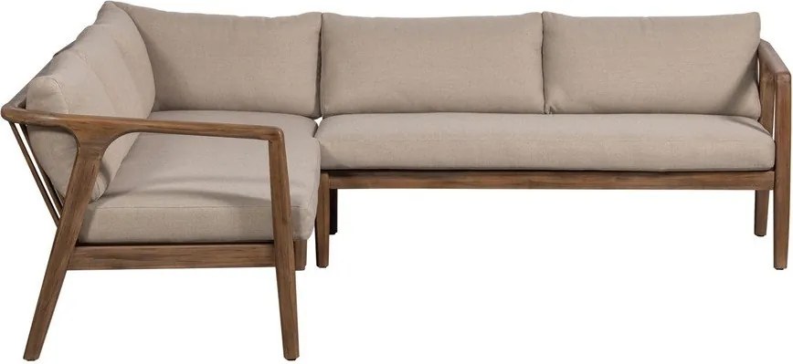 Brązowa tapicerowana sofa ogrodowa (w kształcie litery L) Biam – WOOOD