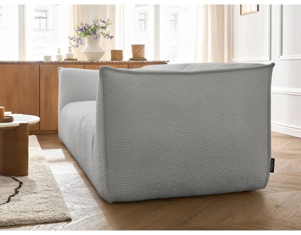 Jasnoszara sofa z materiału bouclé 242 cm Giorgia – Bobochic Paris