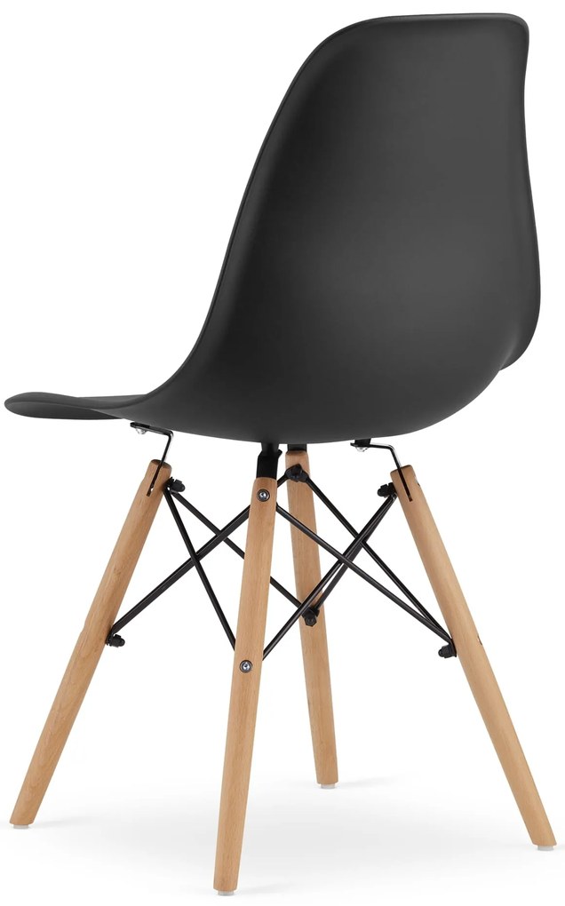 Stół NP 120x80 Artisan nogi czarne + 4 krzesła OSAKA czarny nogi naturalne