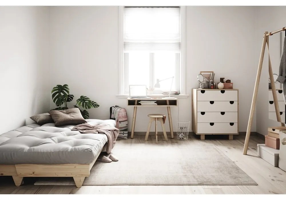 Sofa rozkładana z zielonym pokryciem Karup Design Fresh Natural/Olive Green