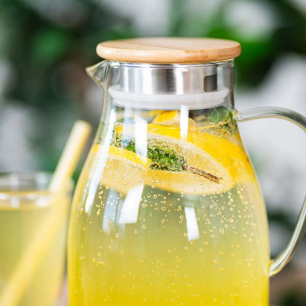 4Home Dzbanek szklany z pokrywką Bamboo Hot&Cool, 1,7 l