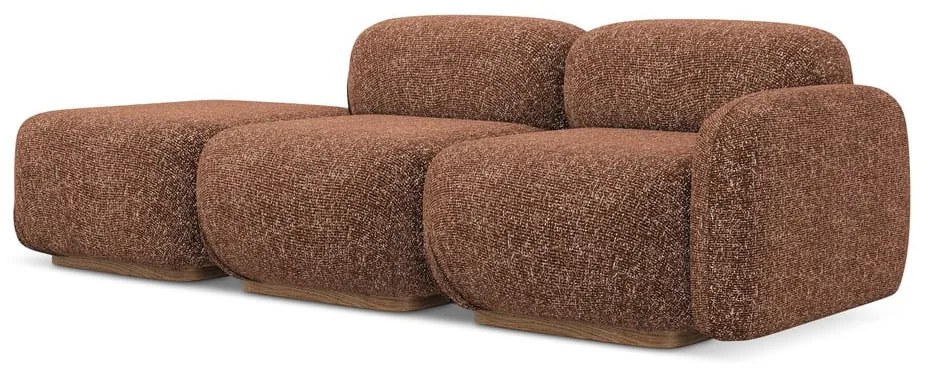 Pomarańczowy/brązowy szezlong modułowy (prawostronny) Ailani – Makamii