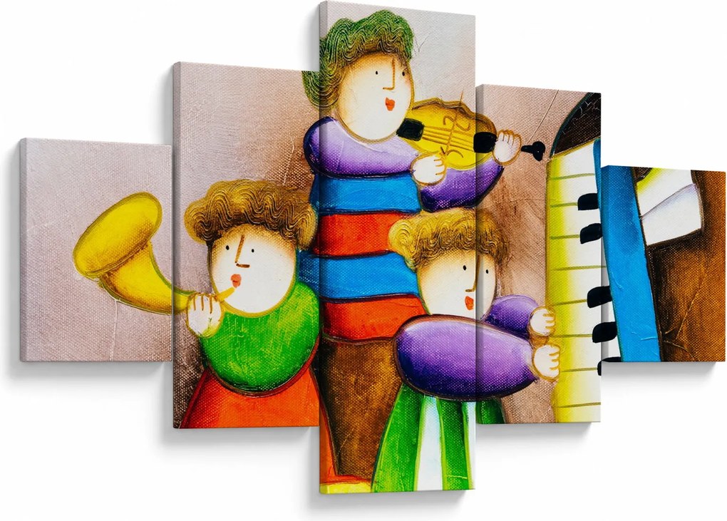Obraz - Muzycy, malarstwo (125x70 cm)