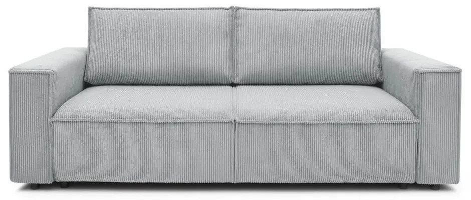 Jasnoszara sztruksowa rozkładana sofa 245 cm Nihad – Bobochic Paris